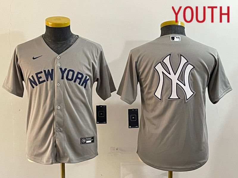 Youth New York Yankees Blank Grey Game 2024 Nike MLB Jersey style 121812->youth mlb jersey->Youth Jersey